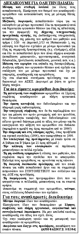  :      :
       .     ޖ       .
                        :     ,    ,         ( 1/20   ,1/15   ),               (.. ),           ( , ,  ,  ,  . ..).       .                 ,   .
         .       .
    :
      12      .
         .
                ,                        (        1996!)
     ,      (1984),    1998.
          ´ ( 21  .)
         .
       ,        .         .
                        .
              .
    , ,     .
   :
    .
     12    ,    .         . .
          
    ,    .                         ( .. 5/12/04)

